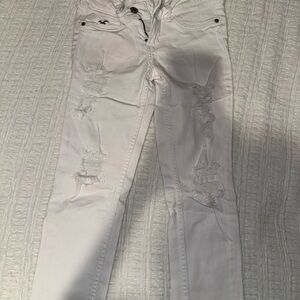 Hollister White Distressed Skinny Jeans